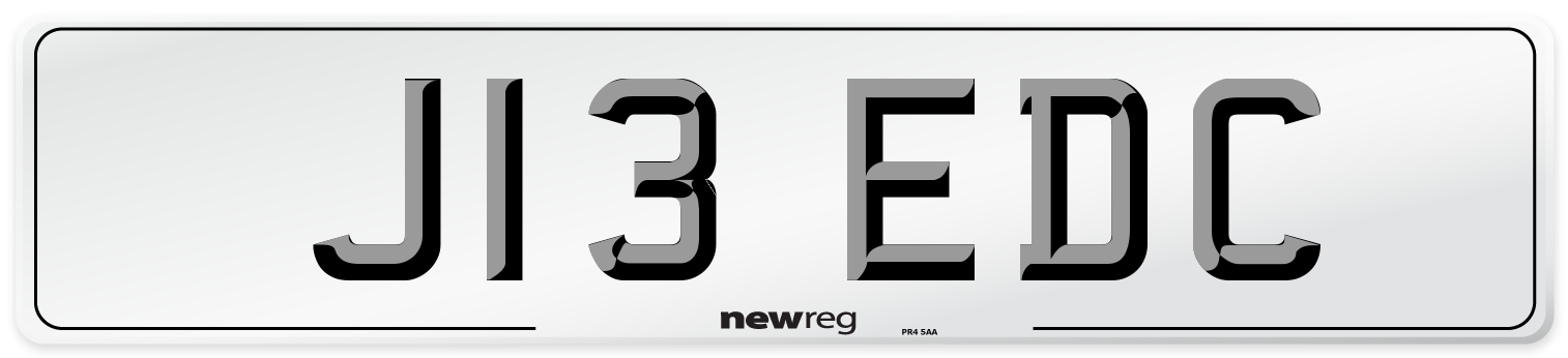 J13 EDC Number Plate from New Reg